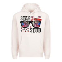 Pale Pink star spangled stup Premium Hoodie - CowhideDigitalArt