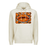Oatmeal Heather fall lips Premium Hoodie - RacoonDesign