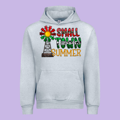 Small Town Summer Urban Hoodie Designed By Cowhidedigitalart