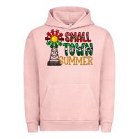 Pigment Salmon small town summer Urban Hoodie - CowhideDigitalArt