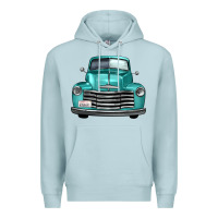 Blue Mist western truck front view Premium Hoodie - FaDigitalArtStudio