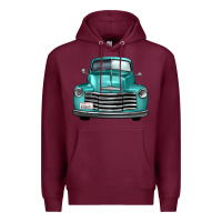 Burgundy western truck front view Premium Hoodie - FaDigitalArtStudio