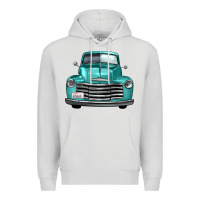 Dove Grey western truck front view Premium Hoodie - FaDigitalArtStudio