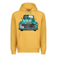 Mustard western truck front view Premium Hoodie - FaDigitalArtStudio