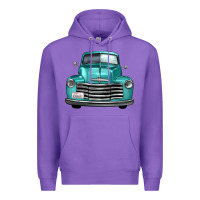 Purple western truck front view Premium Hoodie - FaDigitalArtStudio