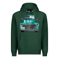 Sports Green western truck front view Premium Hoodie - FaDigitalArtStudio