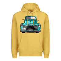 Antique Gold western truck front view Premium Hoodie - FaDigitalArtStudio