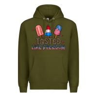 Army Green tasted like freedom Premium Hoodie - CowhideDigitalArt