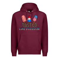 Burgundy tasted like freedom Premium Hoodie - CowhideDigitalArt