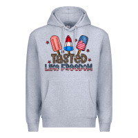 Heather Grey tasted like freedom Premium Hoodie - CowhideDigitalArt