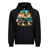 Black farm truck farm animals Urban Hoodie - FaDigitalArtStudio