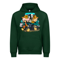 Forest Green farm truck farm animals Urban Hoodie - FaDigitalArtStudio