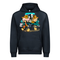 Navy farm truck farm animals Urban Hoodie - FaDigitalArtStudio