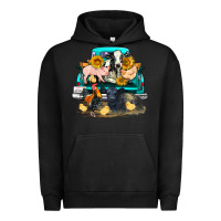 Pigment Black farm truck farm animals Urban Hoodie - FaDigitalArtStudio
