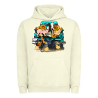 Pigment Pistachio farm truck farm animals Urban Hoodie - FaDigitalArtStudio