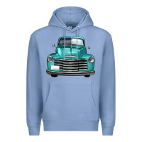 Colony Blue western truck front view Premium Hoodie - FaDigitalArtStudio