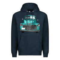 Navy western truck front view Premium Hoodie - FaDigitalArtStudio