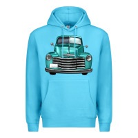 Ocean Blue western truck front view Premium Hoodie - FaDigitalArtStudio