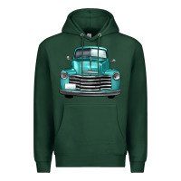 Sports Green western truck front view Premium Hoodie - FaDigitalArtStudio