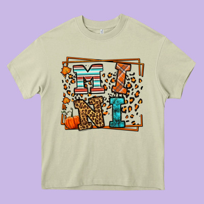 Fall Autumn Leopard Mini Heavy Core Tee Designed By Lillyallendesigns