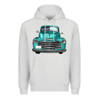 Dove Grey western truck front view Premium Hoodie - FaDigitalArtStudio