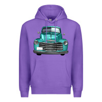 Purple western truck front view Premium Hoodie - FaDigitalArtStudio