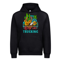 Black keep on trucking with western truck Urban Hoodie - HRA Design Shop