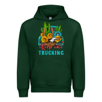 Forest Green keep on trucking with western truck Urban Hoodie - HRA Design Shop