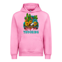 Fuchsia Pink keep on trucking with western truck Urban Hoodie - HRA Design Shop