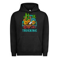 Pigment Black keep on trucking with western truck Urban Hoodie - HRA Design Shop