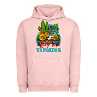 Pigment Salmon keep on trucking with western truck Urban Hoodie - HRA Design Shop