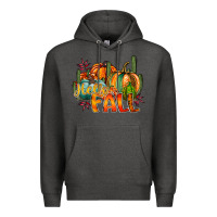 Charcoal Heather hallo fall Premium Hoodie - RacoonDesign