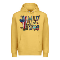 Antique Gold wild and free Premium Hoodie - CowhideDigitalArt