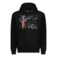 Black wild and free Premium Hoodie - CowhideDigitalArt