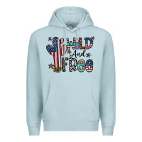 Blue Mist wild and free Premium Hoodie - CowhideDigitalArt