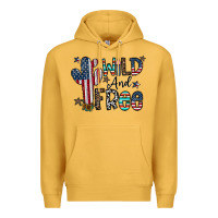 Mustard wild and free Premium Hoodie - CowhideDigitalArt