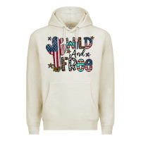 Oatmeal Heather wild and free Premium Hoodie - CowhideDigitalArt