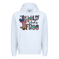 White wild and free Premium Hoodie - CowhideDigitalArt