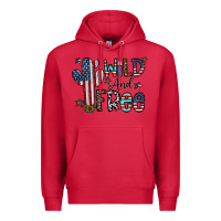 Cardinal wild and free Premium Hoodie - CowhideDigitalArt