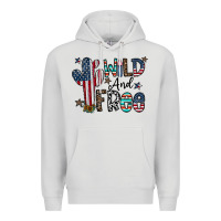 Dove Grey wild and free Premium Hoodie - CowhideDigitalArt