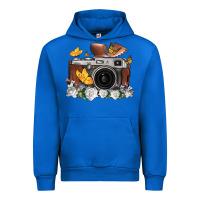 Cobalt floral butterfly film roll vintage camera Urban Hoodie - FaDigitalArtStudio