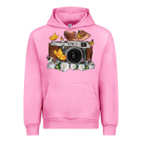 Fuchsia Pink floral butterfly film roll vintage camera Urban Hoodie - FaDigitalArtStudio