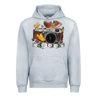 Heather Grey floral butterfly film roll vintage camera Urban Hoodie - FaDigitalArtStudio