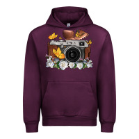 Mauve Wine floral butterfly film roll vintage camera Urban Hoodie - FaDigitalArtStudio