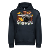 Navy floral butterfly film roll vintage camera Urban Hoodie - FaDigitalArtStudio