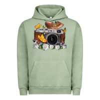 Pigment Oil Green floral butterfly film roll vintage camera Urban Hoodie - FaDigitalArtStudio