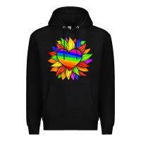 Black lgbtq color heart and sunflower Premium Hoodie - HRA Design Shop