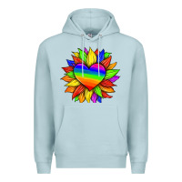 Blue Mist lgbtq color heart and sunflower Premium Hoodie - HRA Design Shop