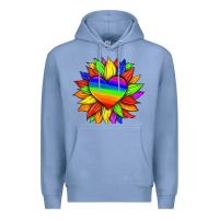 Colony Blue lgbtq color heart and sunflower Premium Hoodie - HRA Design Shop