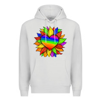Lgbtq Color Heart And Sunflower Premium Hoodie | Teevron